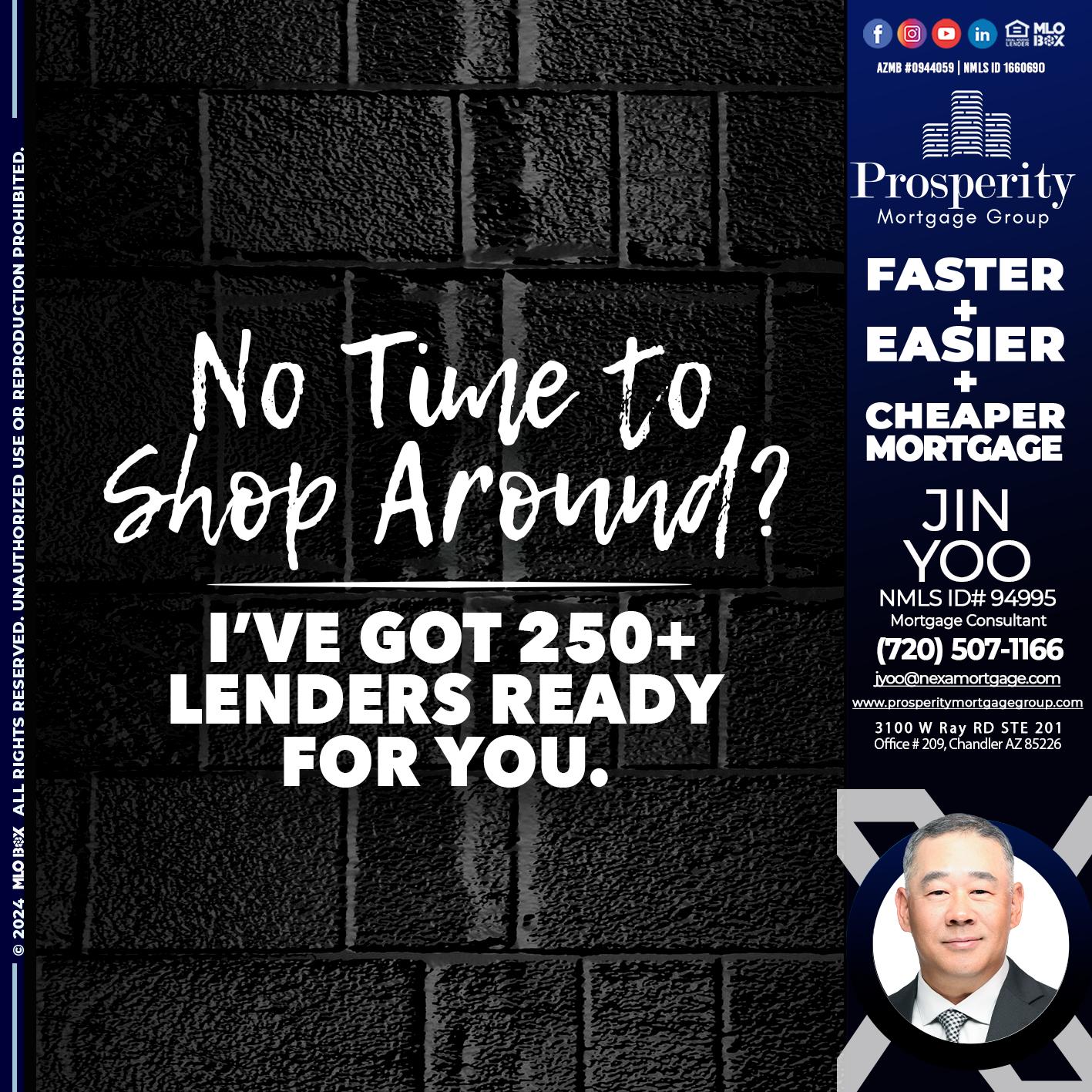 NI TIME TO SHOP AROUND - Jin Yoo -Mortgage Consultant