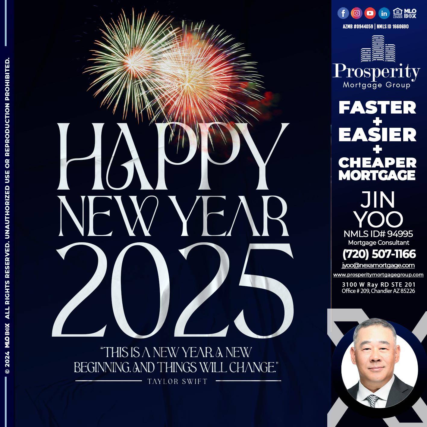 HAPPY NEW YEAR 2025 - Jin Yoo -Mortgage Consultant