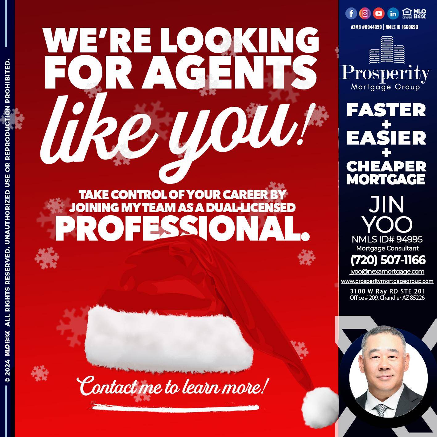 we are looking for - Jin Yoo -Mortgage Consultant