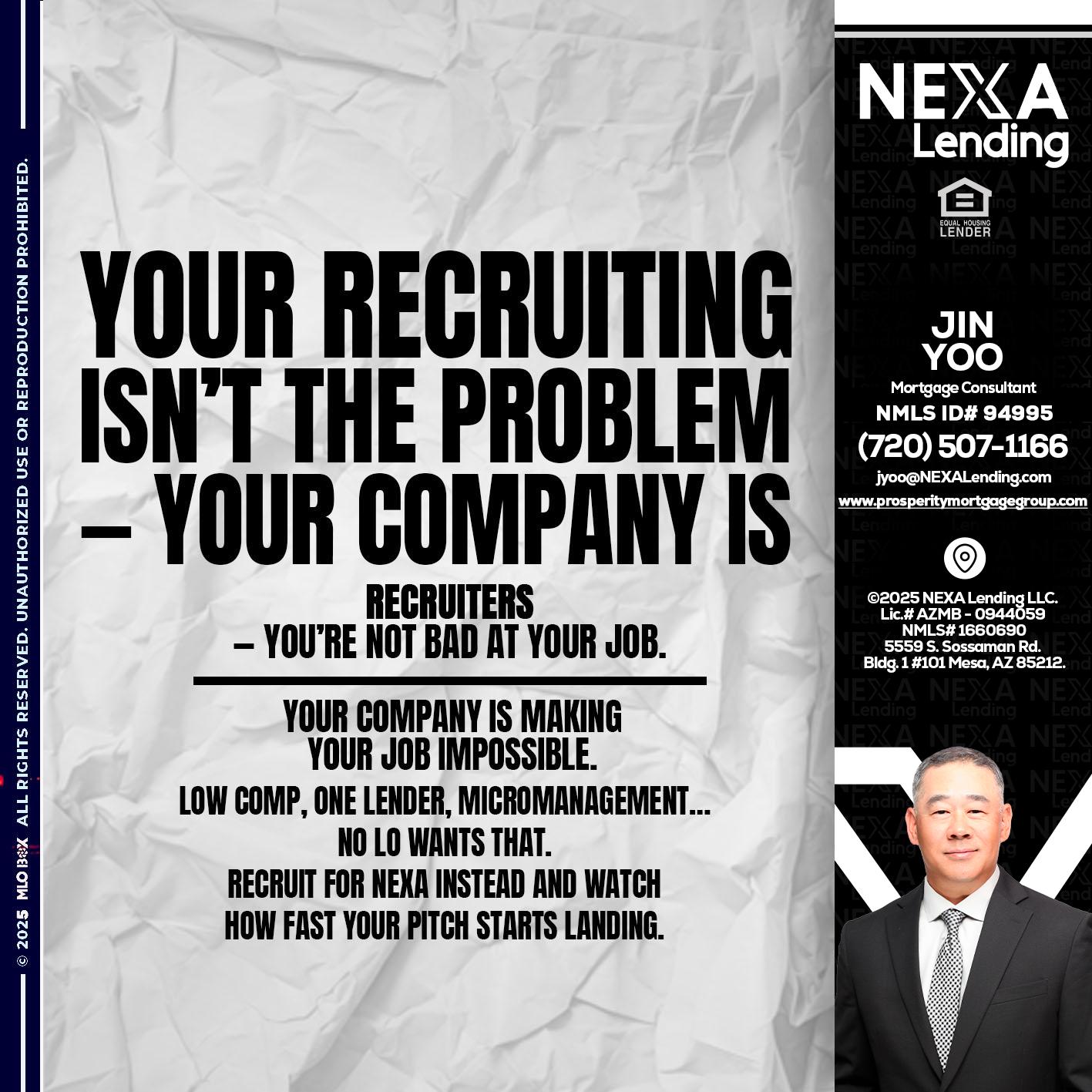 YOUR RECRUITING - Jin Yoo -Mortgage Consultant