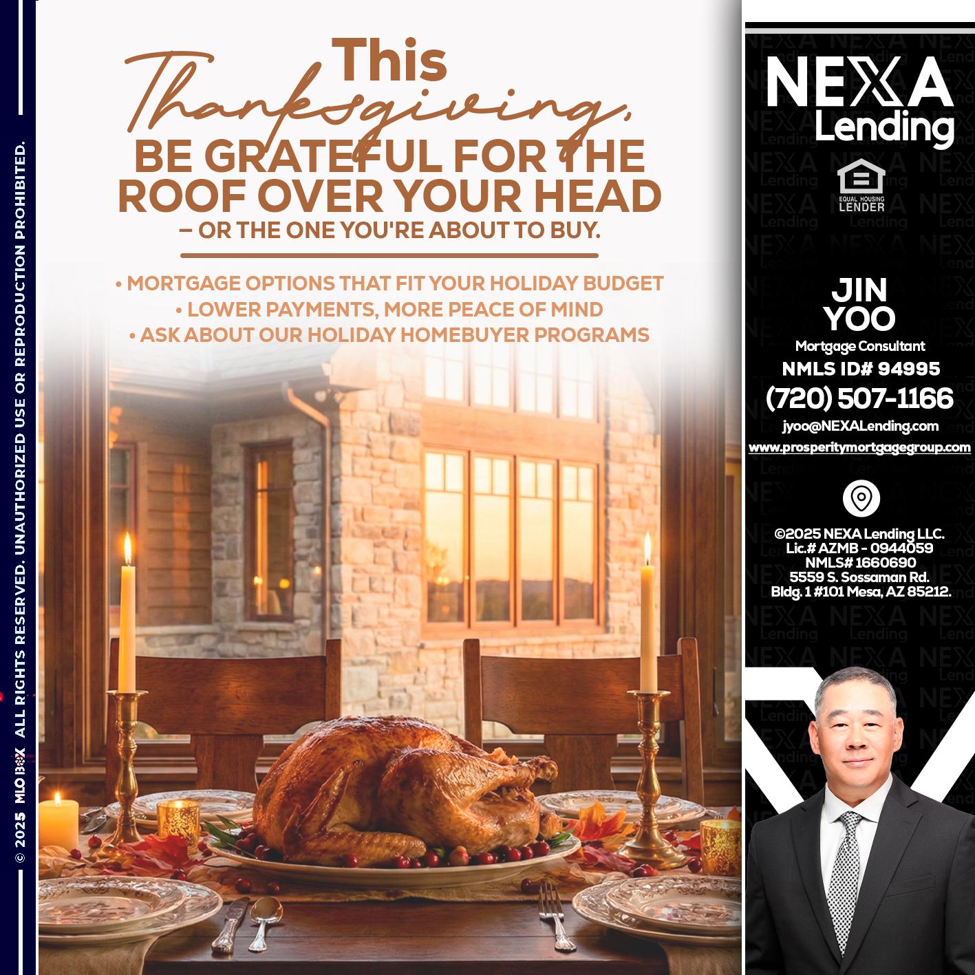 THIS THANKSGIVING - Jin Yoo -Mortgage Consultant