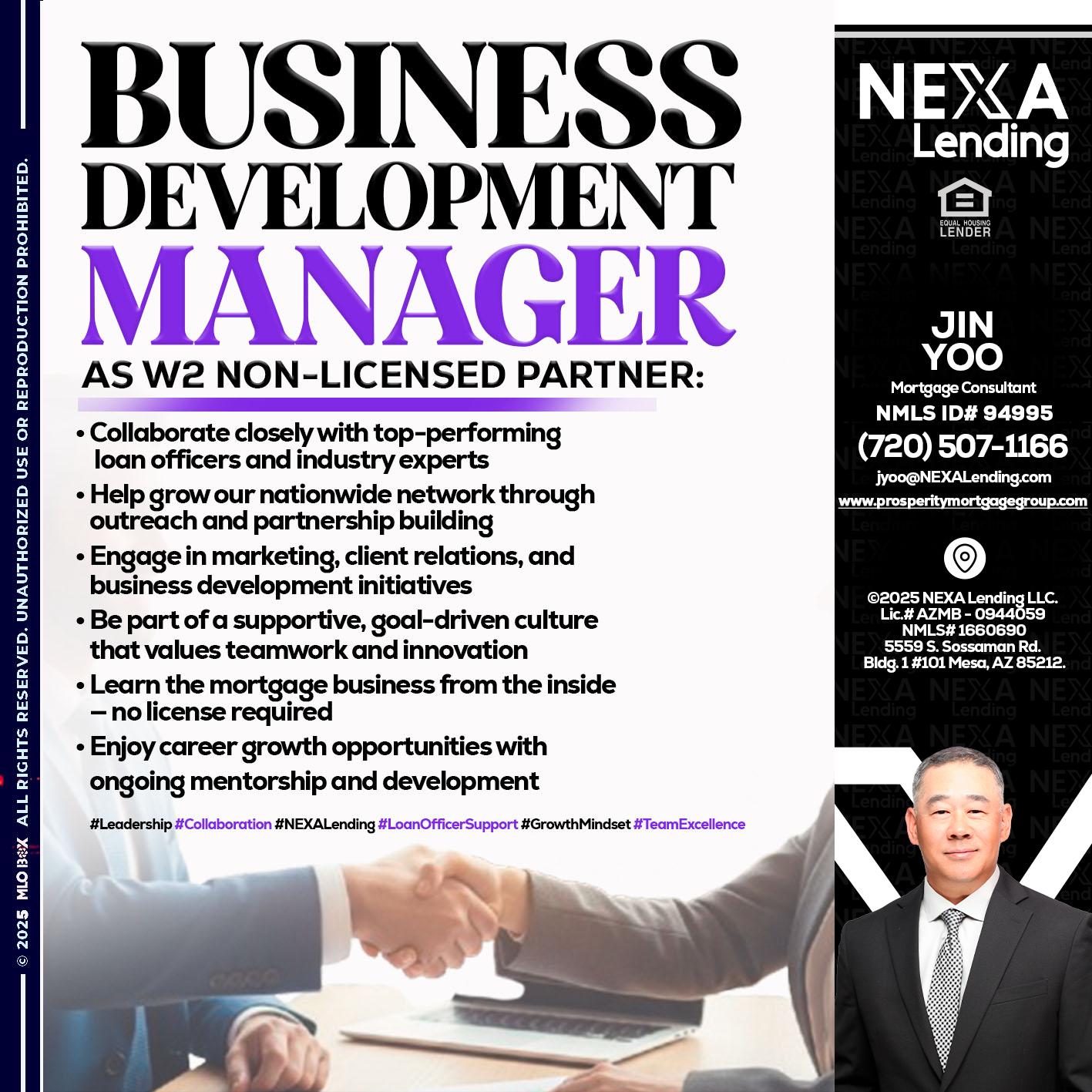 business development - Jin Yoo -Mortgage Consultant