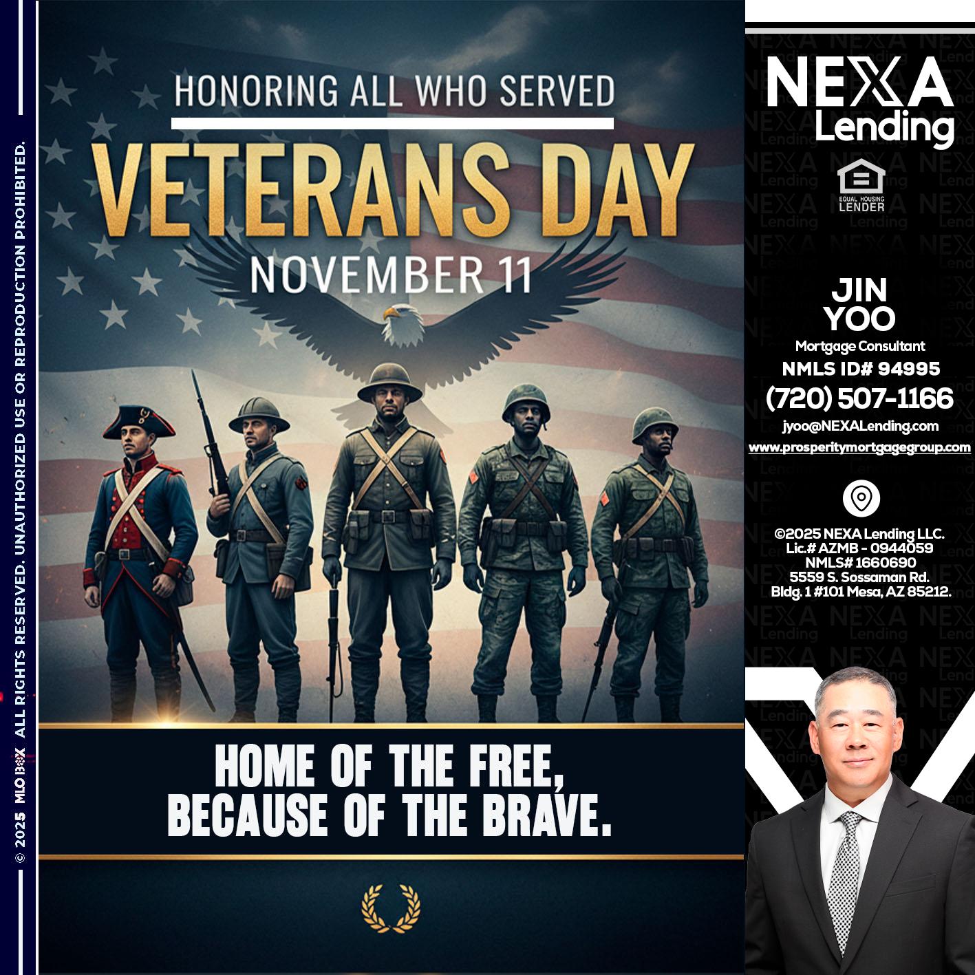 Veterans Day - Jin Yoo -Mortgage Consultant