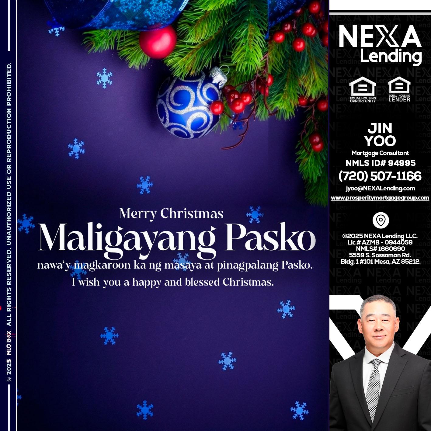 Maligayang Pasko - Jin Yoo -Mortgage Consultant