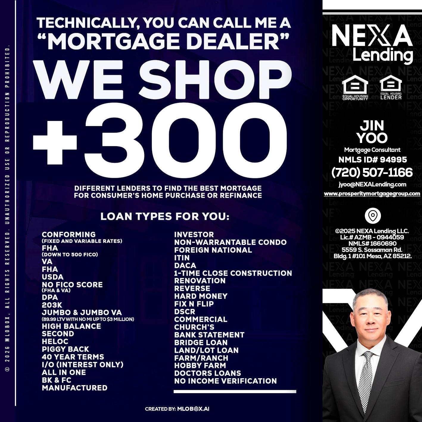 300+ LENDERS - Jin Yoo -Mortgage Consultant