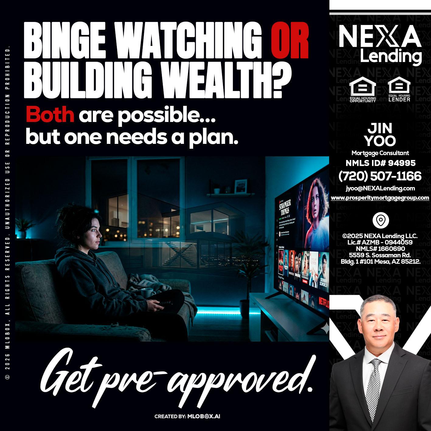 BINGE WATCHING - Jin Yoo -Mortgage Consultant