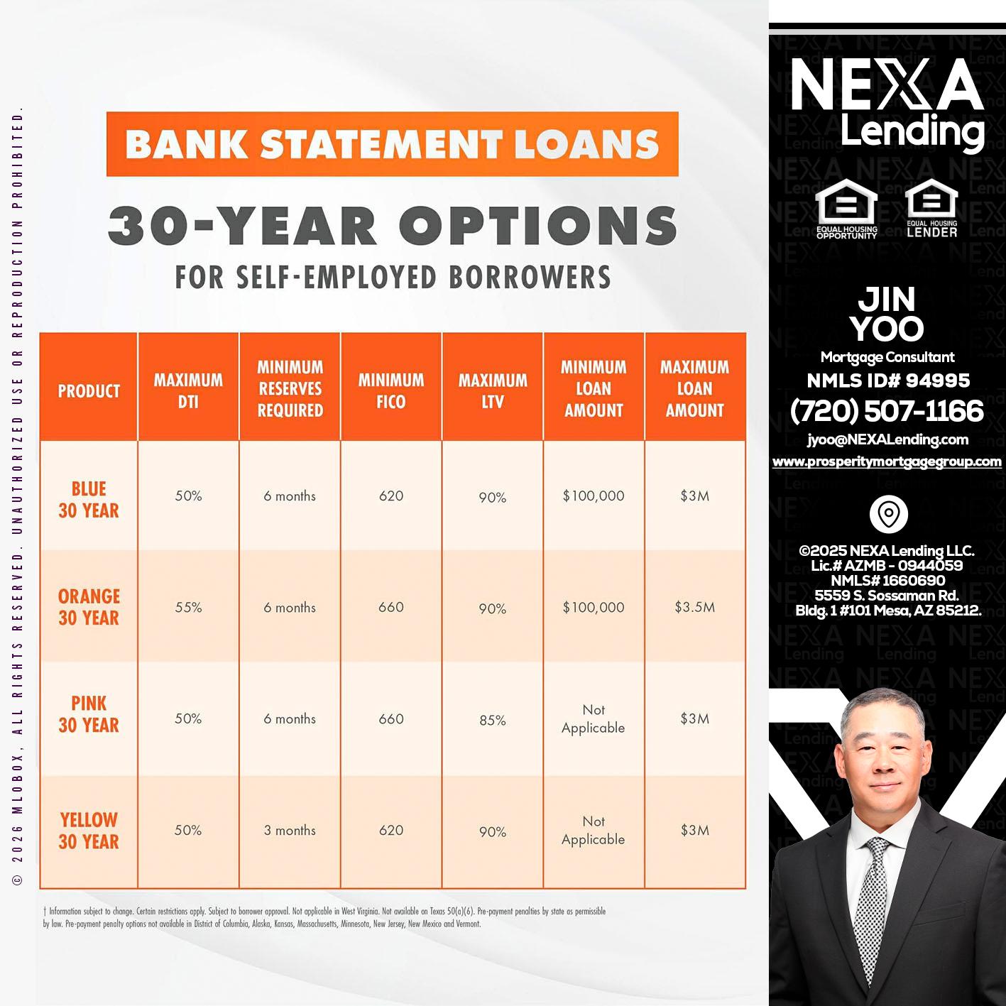 30 YEARS OPTIONS - Jin Yoo -Mortgage Consultant