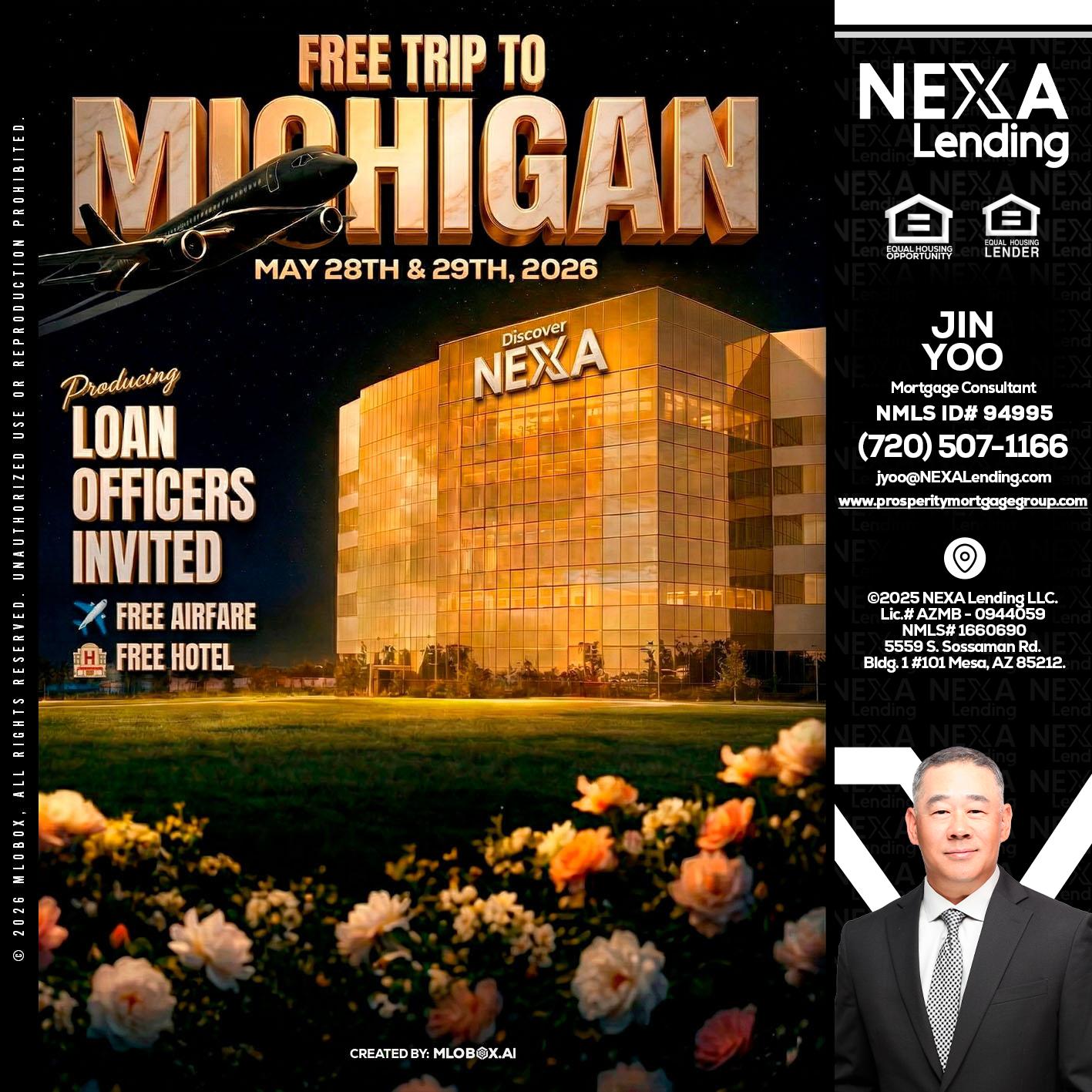 FREE TRIP TO MICHIGAN - Jin Yoo -Mortgage Consultant