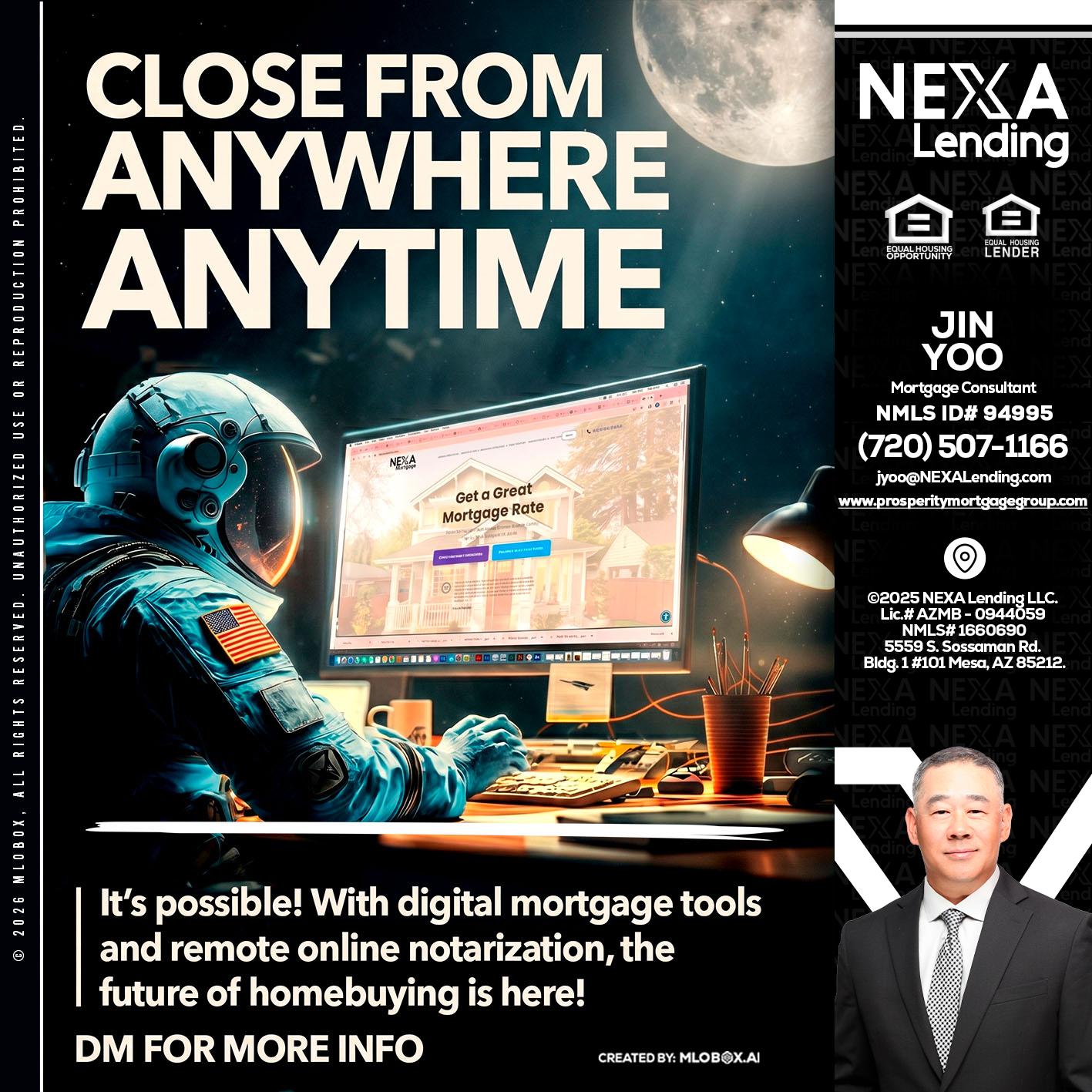 CLOSE FROM - Jin Yoo -Mortgage Consultant