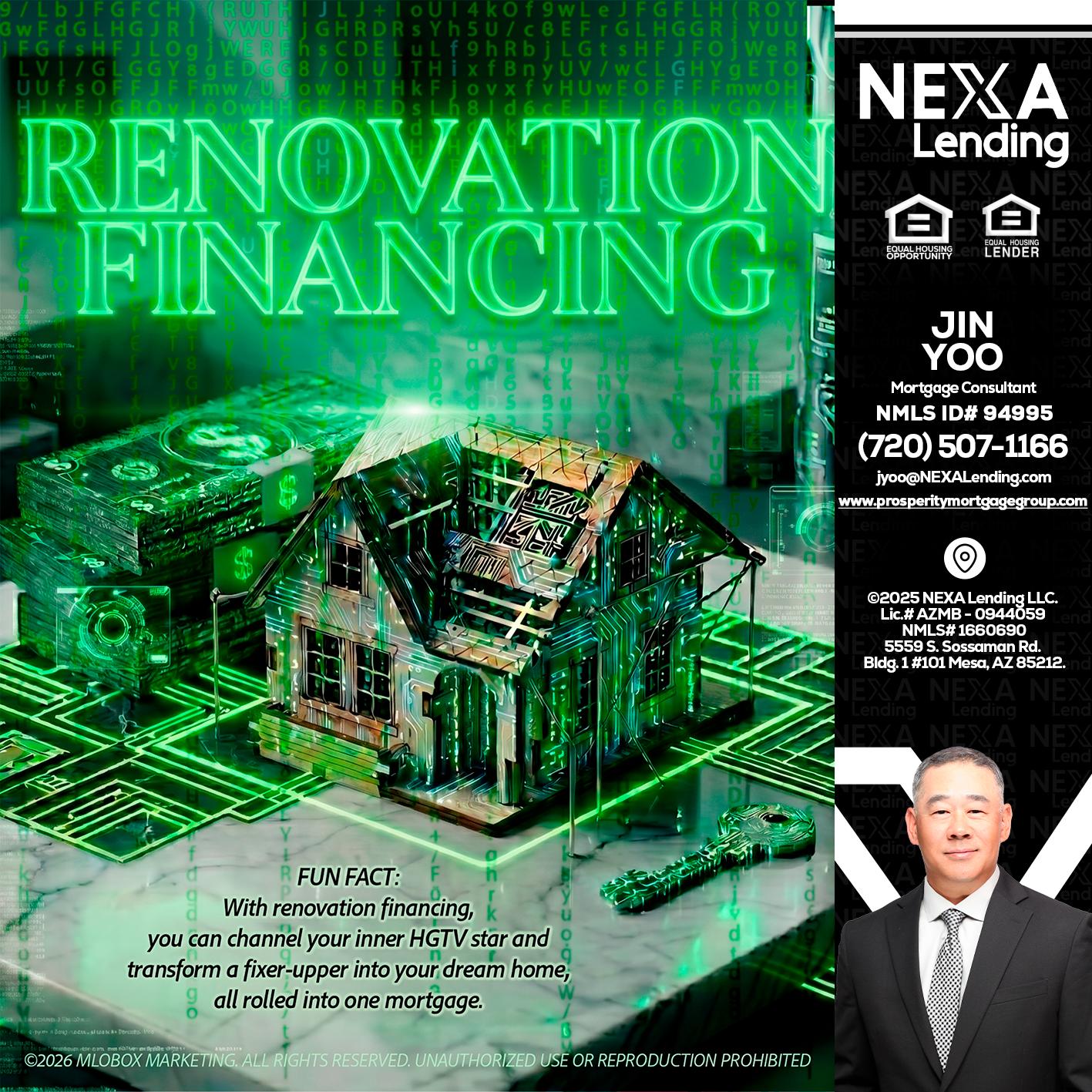 RENOVATION FINANCING - Jin Yoo -Mortgage Consultant