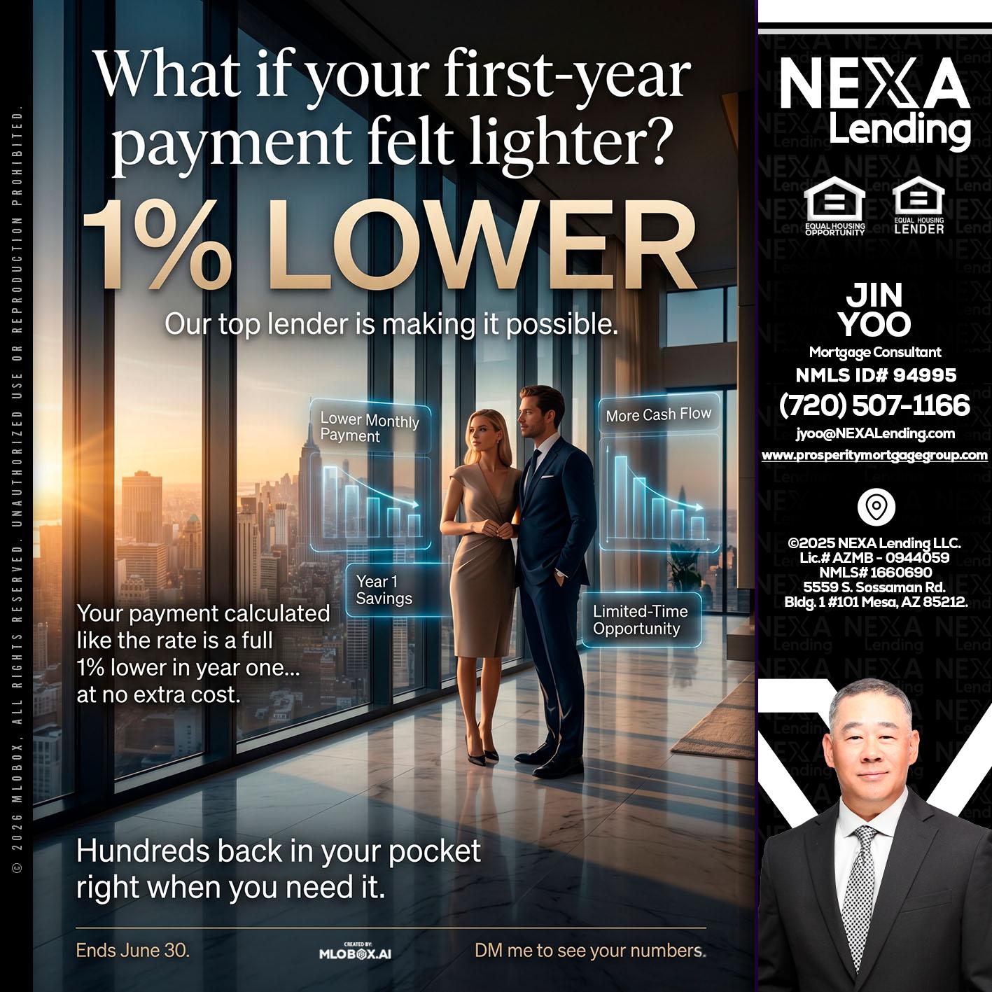 1% LOWER - Jin Yoo -Mortgage Consultant