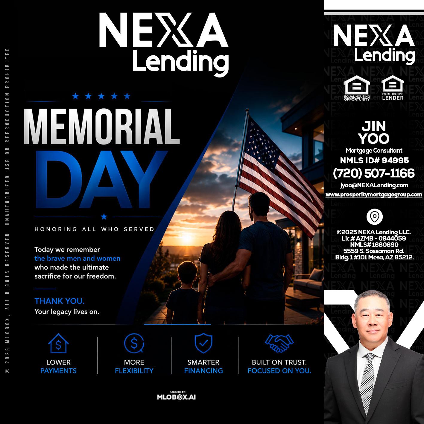 MEMORIAL DAY - Jin Yoo -Mortgage Consultant