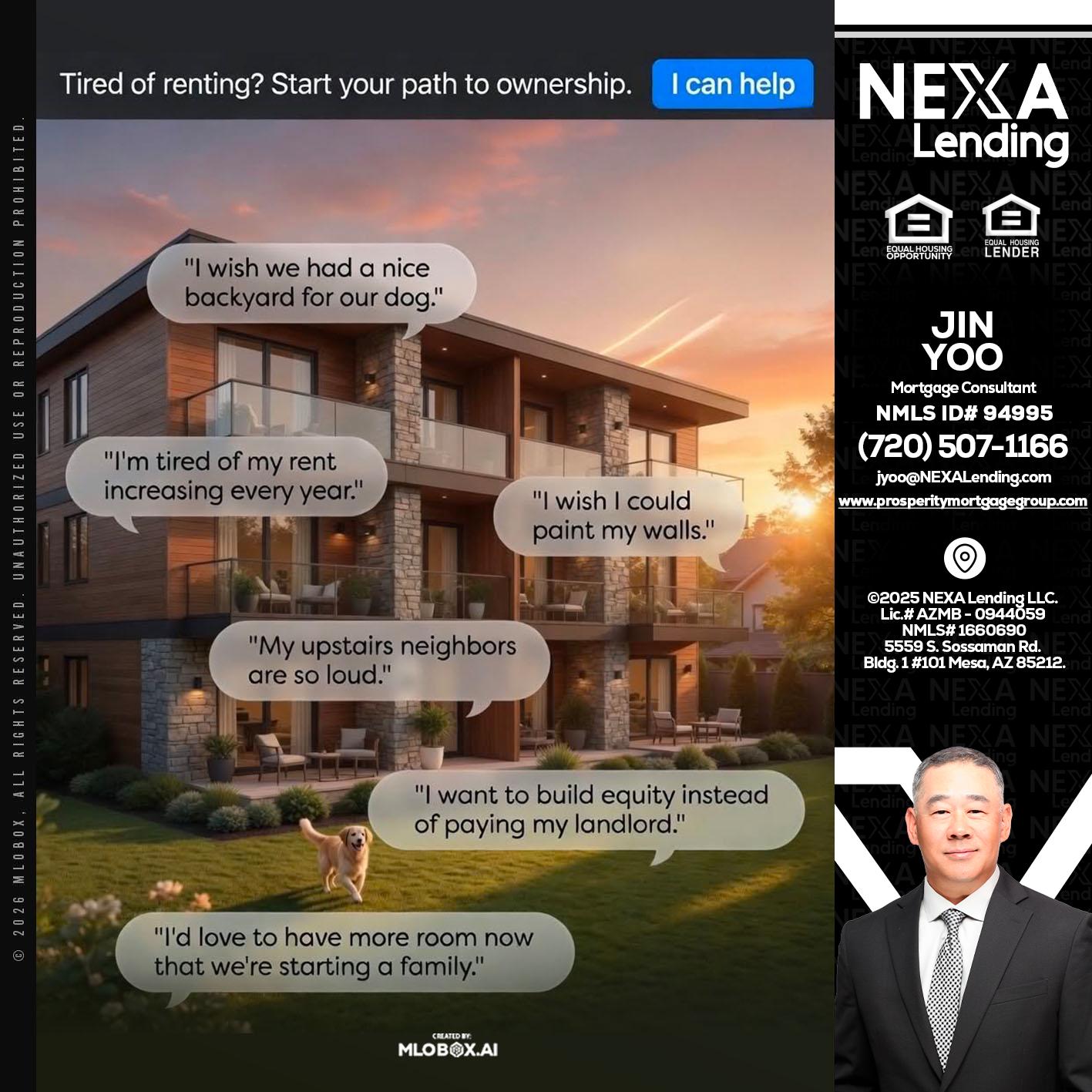 TIRED OF RENTING - Jin Yoo -Mortgage Consultant