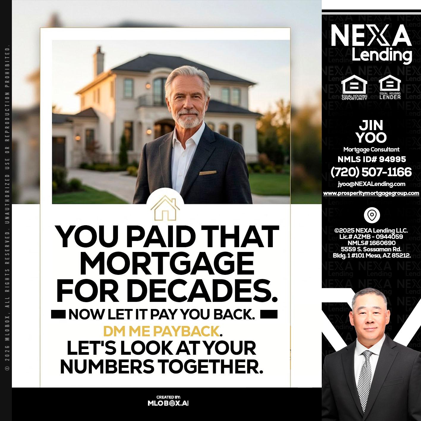 YOU PAID THAT MORTGAGE - Jin Yoo -Mortgage Consultant