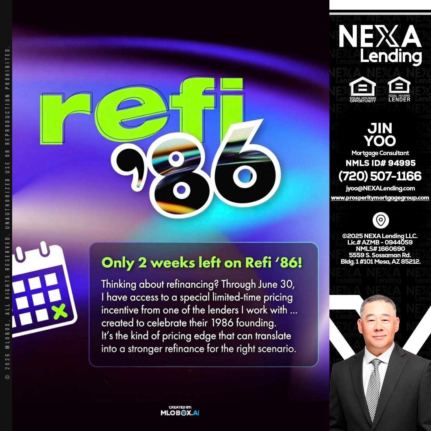REFI 86 - Jin Yoo -Mortgage Consultant