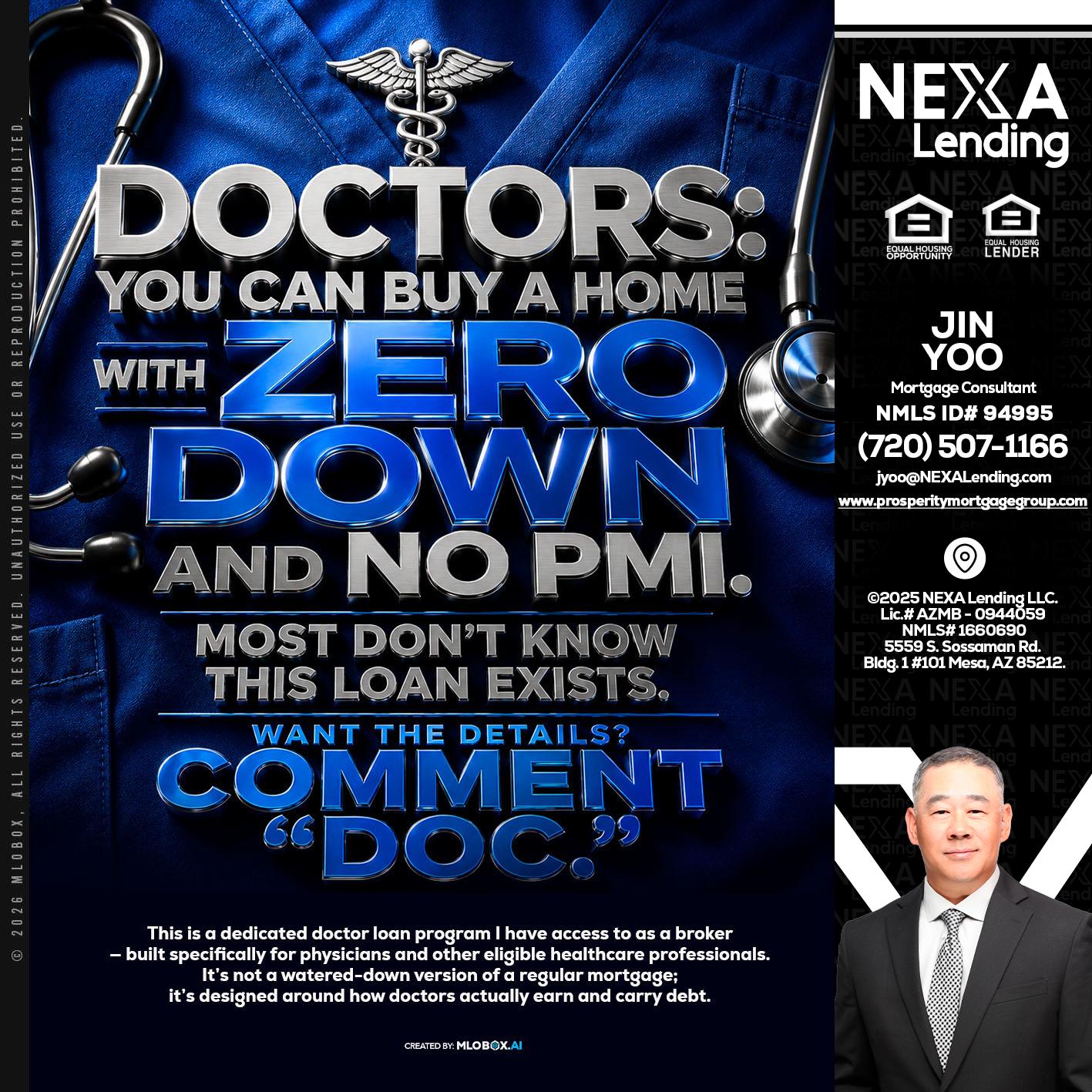 DOCTORS YOU CAN BUY - Jin Yoo -Mortgage Consultant