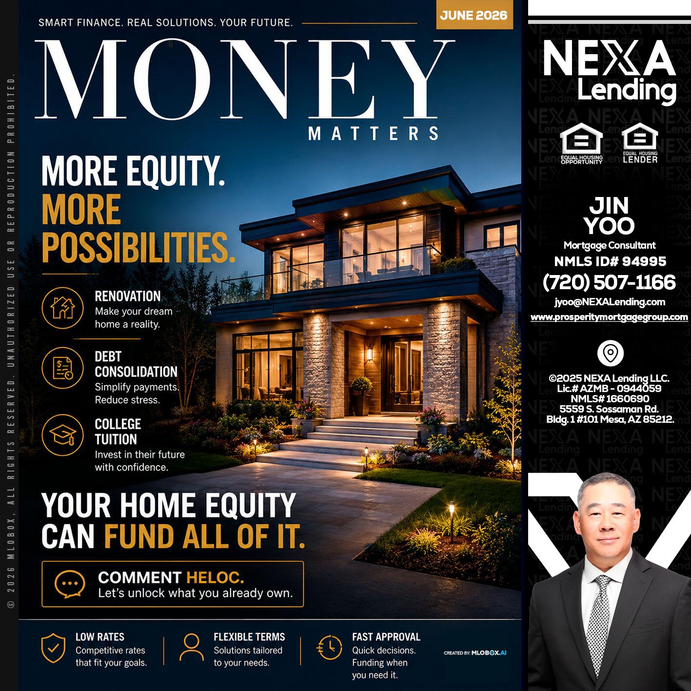 MONEY MATTERS - Jin Yoo -Mortgage Consultant