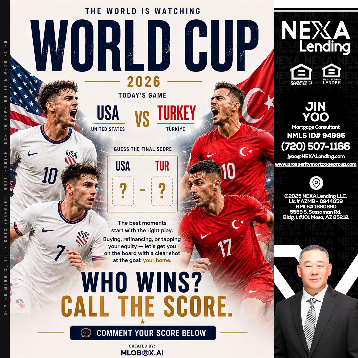 WORLD CUP 2026 - Jin Yoo -Mortgage Consultant