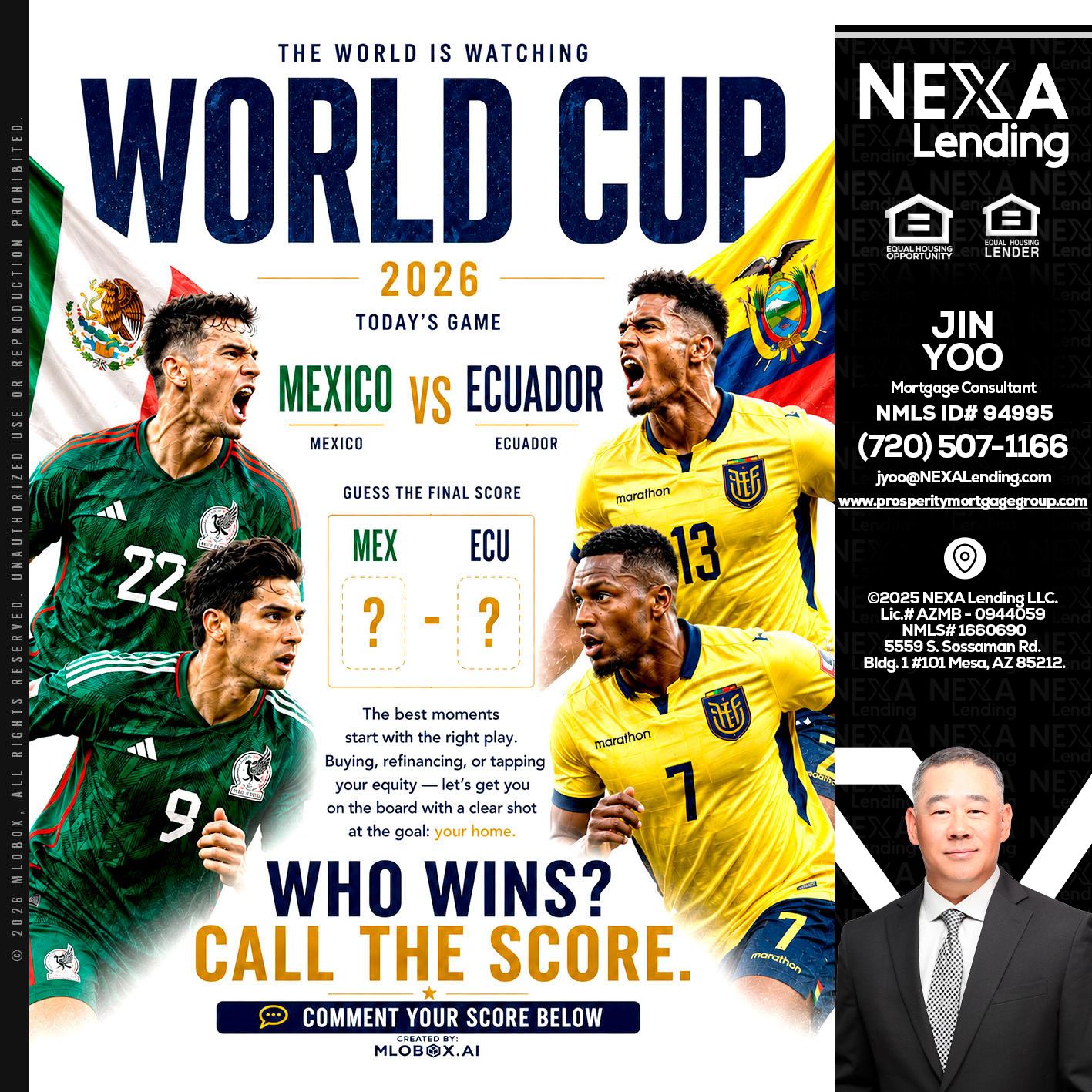 WORLD CUP 2026 - Jin Yoo -Mortgage Consultant