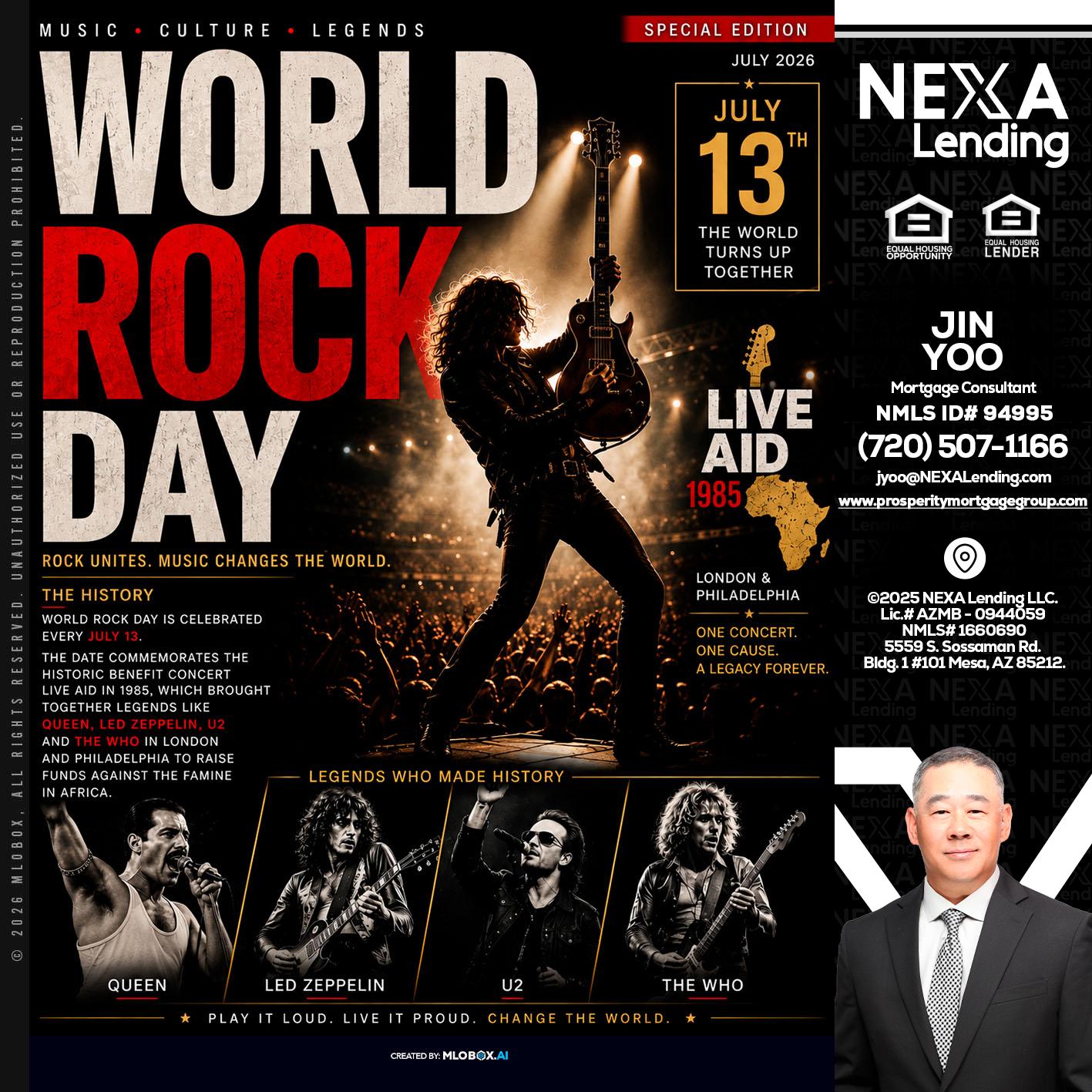 WORLD ROCK MUSIC DAY - Jin Yoo -Mortgage Consultant