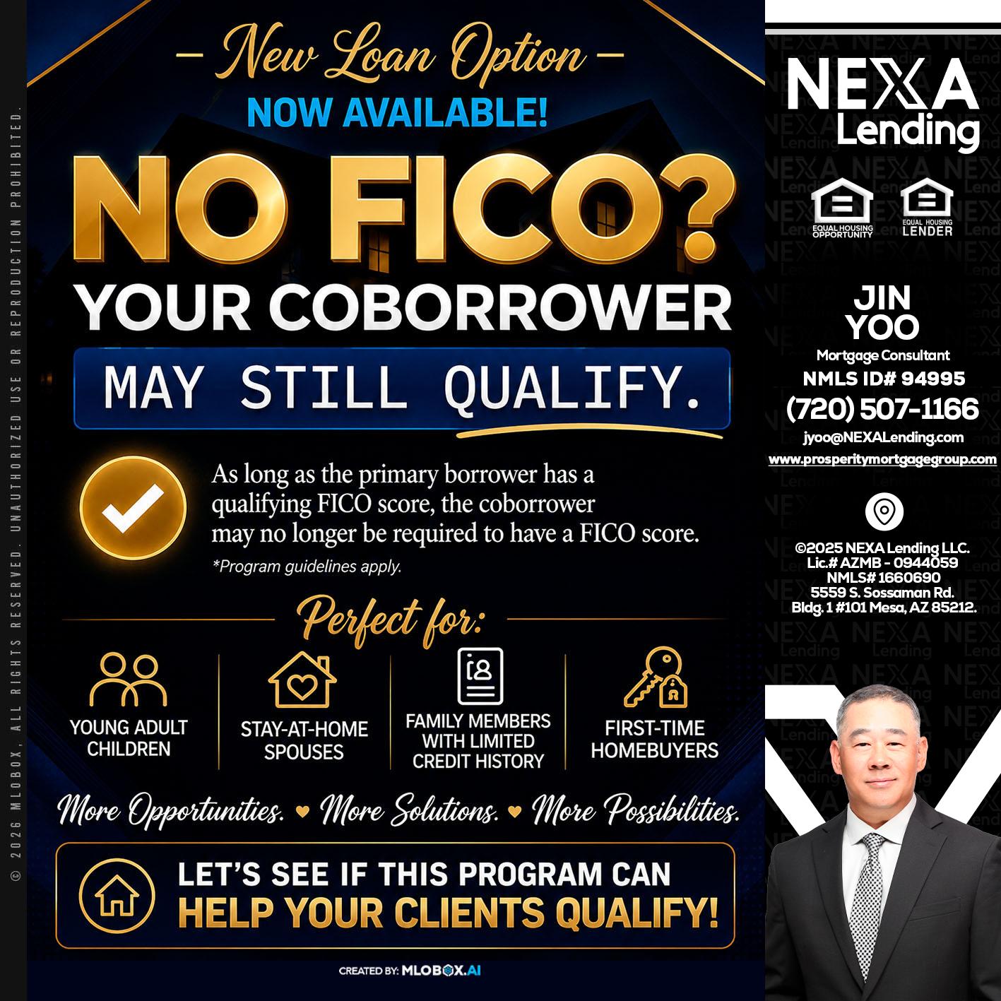 NO FICO - Jin Yoo -Mortgage Consultant