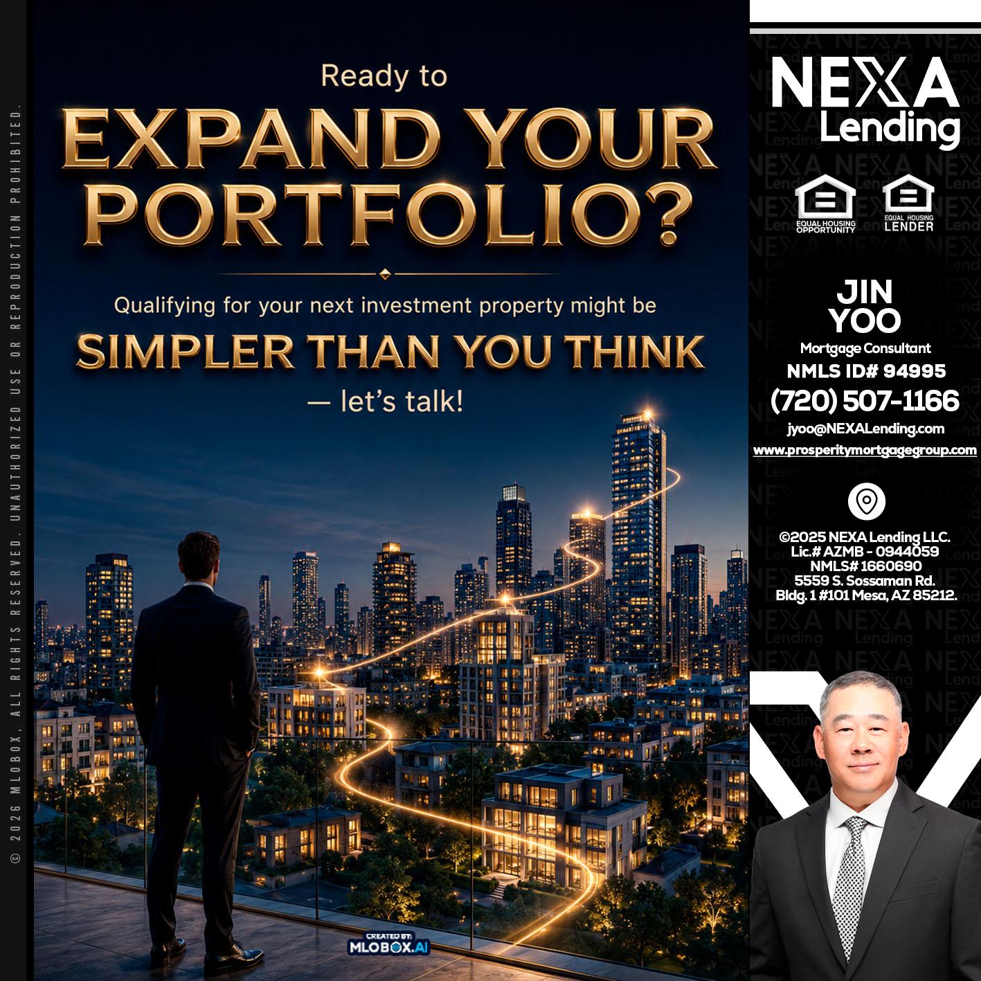 expand you portfolio - Jin Yoo -Mortgage Consultant