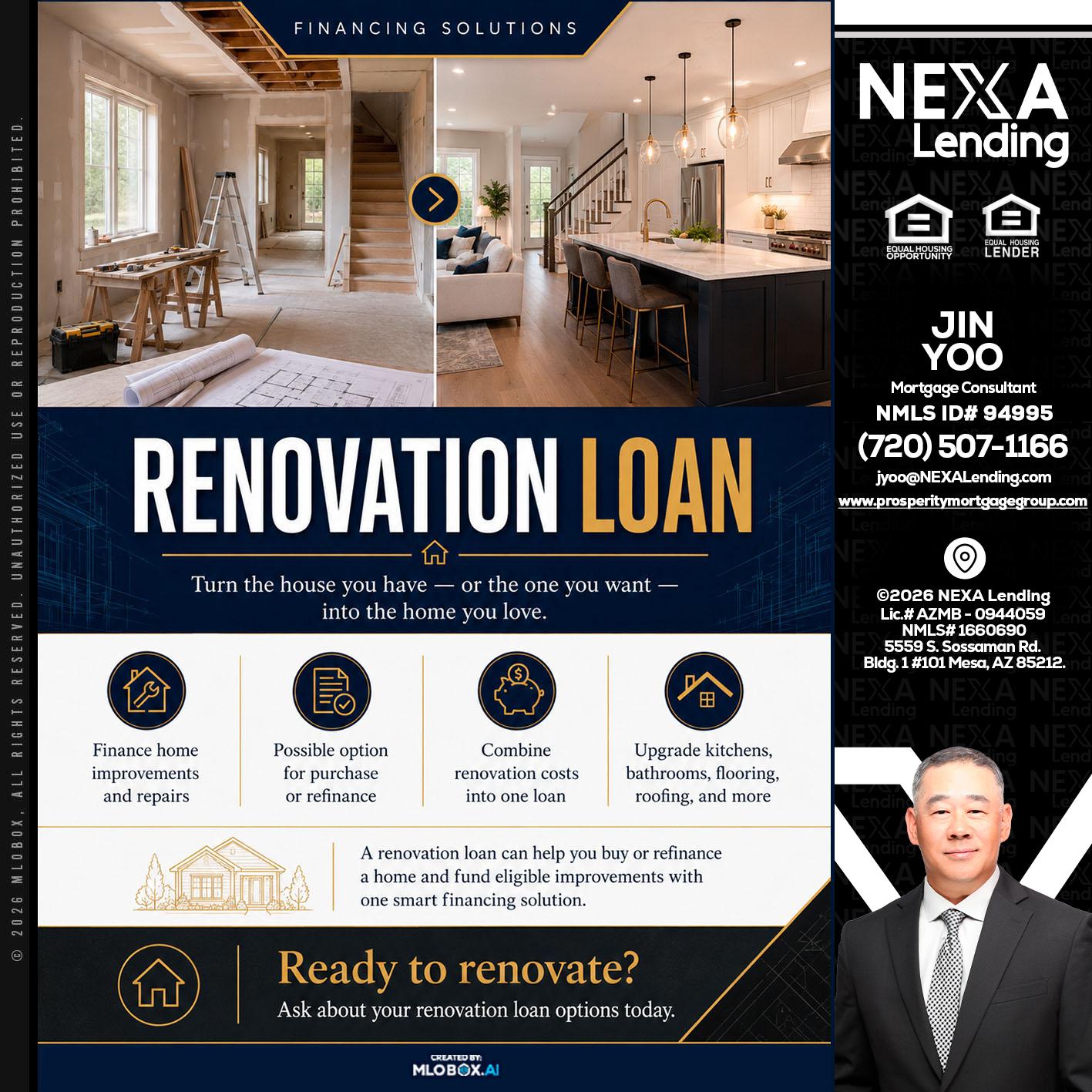 RENOVATION LOAN - Jin Yoo -Mortgage Consultant